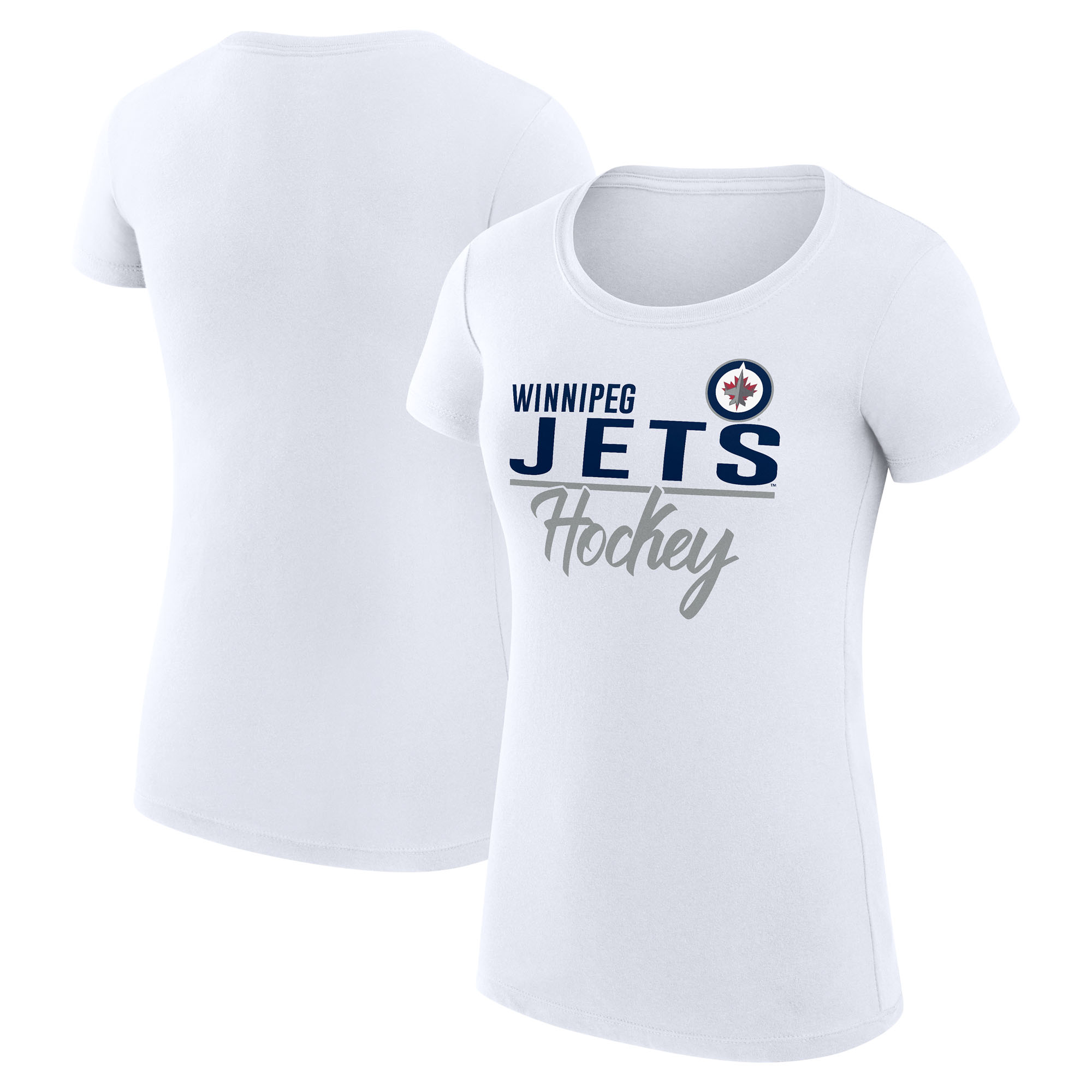 Women's G-III 4Her by Carl Banks White Winnipeg Jets Super-Slim Fit Lightweight Team Sport T-Shirt